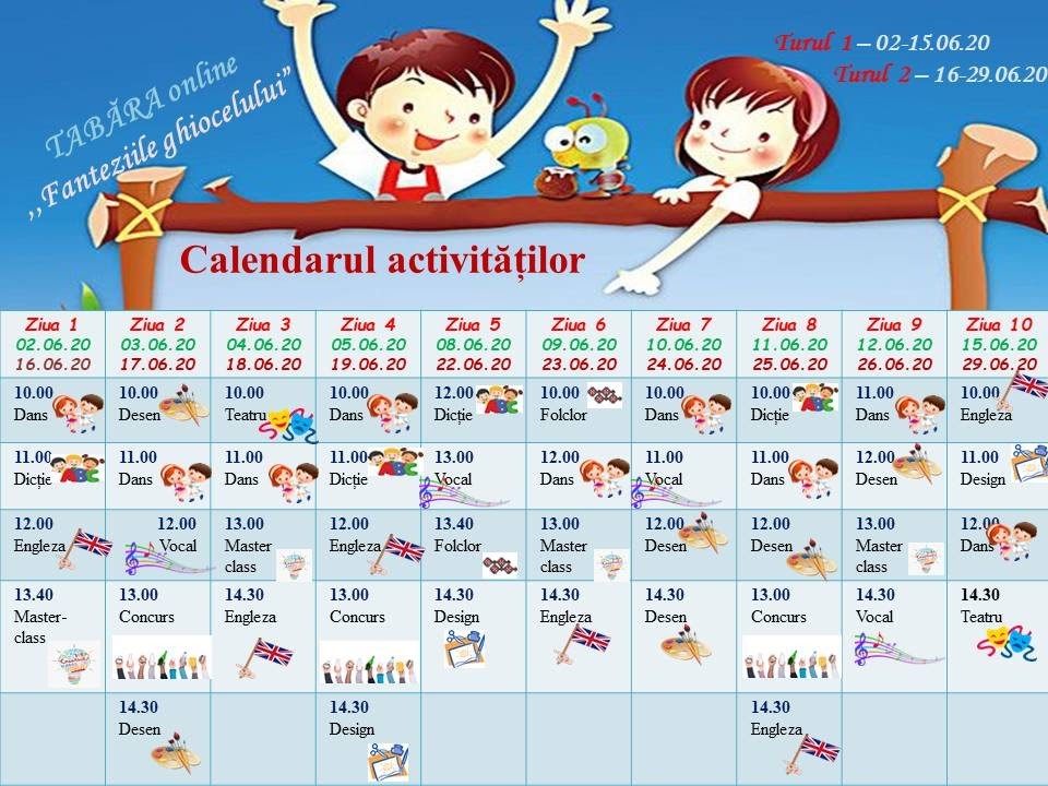 Activitatea taberelor on-line, mun. Chișinău